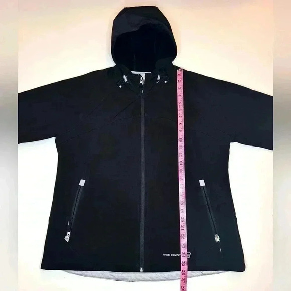 Free Country Women’s  Full Zip Hooded Black Jacket Size- Extra Large - Picture 4 of 11